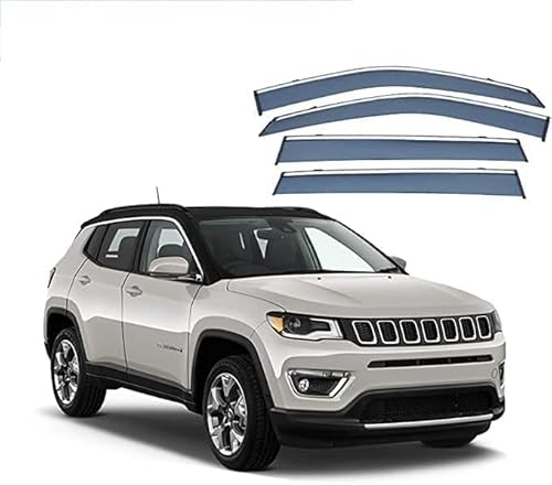 Seitenfenster-Windabweiser für Jeep Compass 2017+,Premium Regenabweisern Set,Geräuschreduzierender UV-Schut Wetterschutz Rauchabweiser Seitenfenster-Windabweiser für Jeep Compass 2017+,Premium Regenabweisern Set,Geräuschreduzierender UV-Schut Wetterschutz Rauchabweiser von ATTLGR
