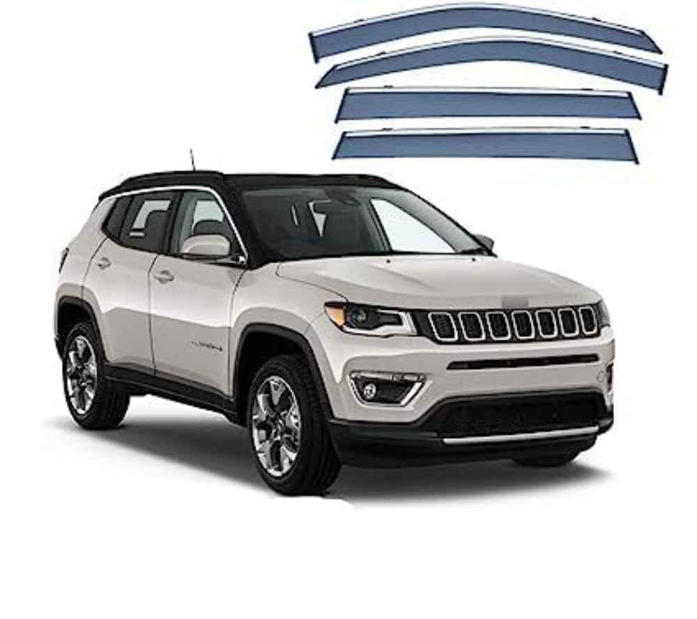 Seitenfenster-Windabweiser für Jeep Compass 2017-2022,Premium Regenabweisern Set,Geräuschreduzierender UV-Schut Wetterschutz Rauchabweiser Seitenfenster-Windabweiser für Jeep Compass 2017-2022,Premium Regenabweisern Set,Geräuschreduzierender UV-Schut Wetterschutz Rauchabweiser von ATTLGR