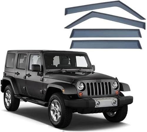 Seitenfenster-Windabweiser für Jeep Wrangler JK JL 2010-2017,Premium Regenabweisern Set,Geräuschreduzierender UV-Schut Wetterschutz Rauchabweiser Seitenfenster-Windabweiser für Jeep Wrangler JK JL 2010-2017,Premium Regenabweisern Set,Geräuschreduzierender UV-Schut Wetterschutz Rauchabweiser von ATTLGR