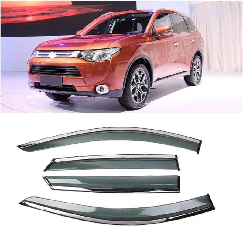 Seitenfenster-Windabweiser für Mitsubishi Outlander 2013-2014,Premium Regenabweisern Set,Geräuschreduzierender UV-Schut Wetterschutz Rauchabweiser von ATTLGR