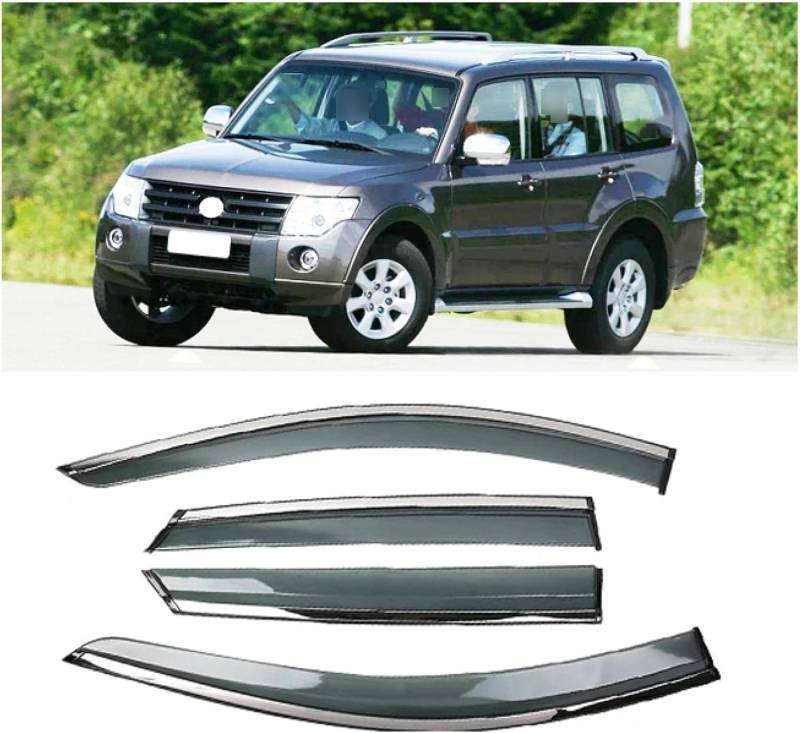 Seitenfenster-Windabweiser für Mitsubishi Pajero 2008-2011,Premium Regenabweisern Set,Geräuschreduzierender UV-Schut Wetterschutz Rauchabweiser von ATTLGR