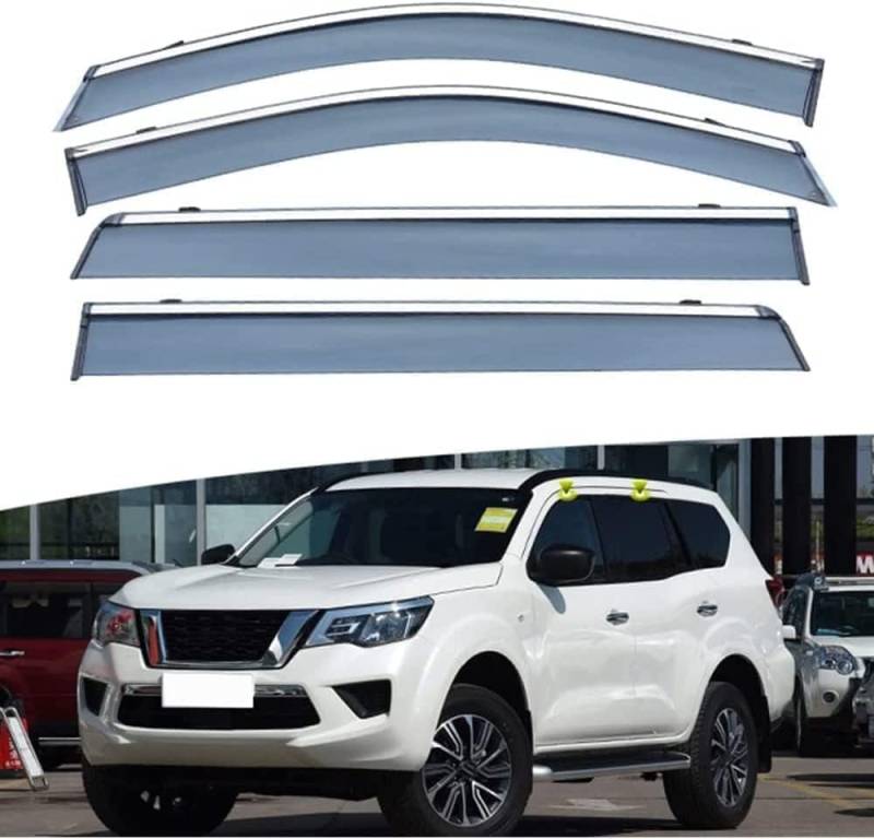 Seitenfenster-Windabweiser für Nissan Terra 2018,Premium Regenabweisern Set,Geräuschreduzierender UV-Schut Wetterschutz Rauchabweiser von ATTLGR
