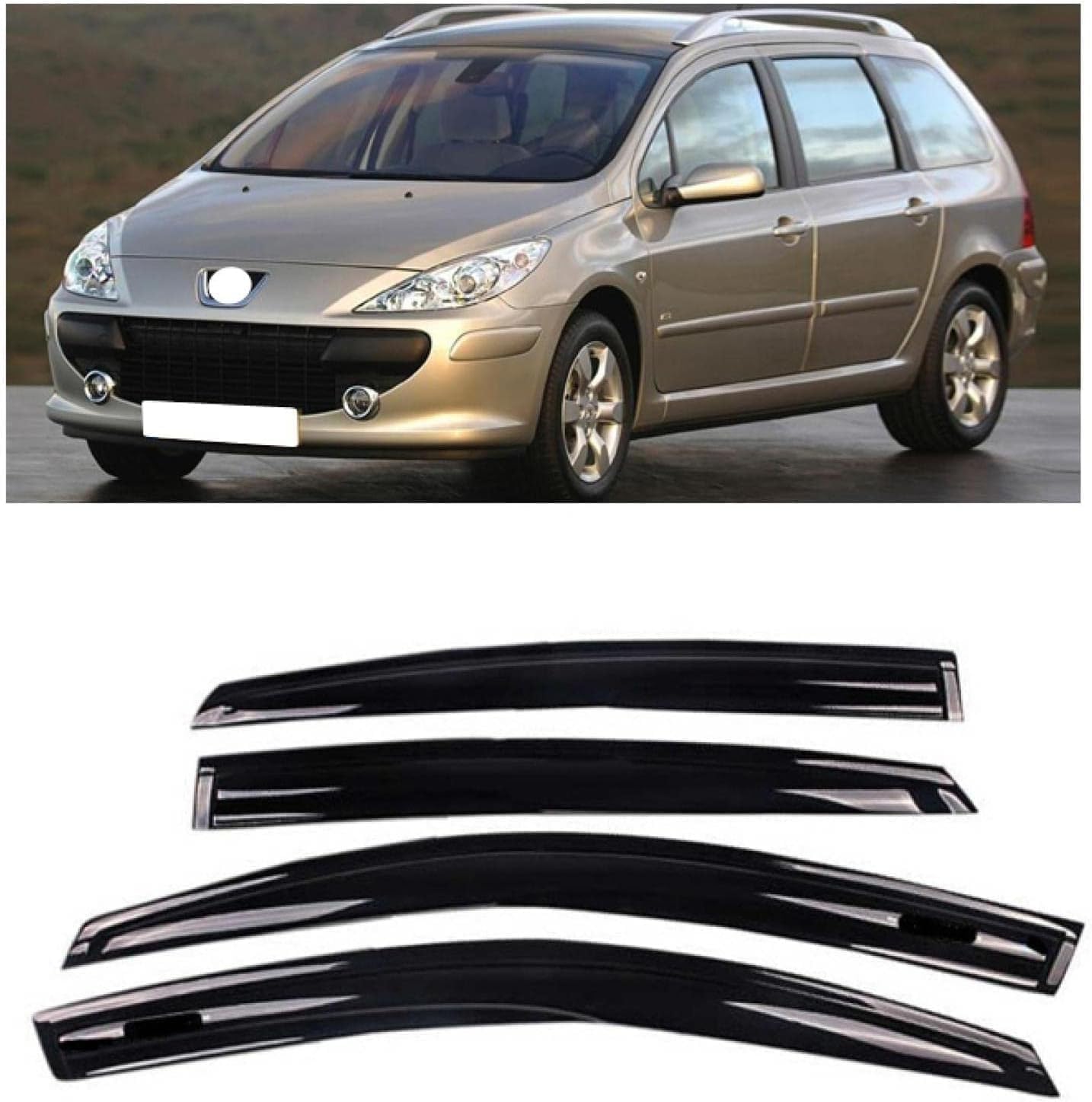 Seitenfenster-Windabweiser für Peugeot 307 2005,Premium Regenabweisern Set,Geräuschreduzierender UV-Schut Wetterschutz Rauchabweiser Seitenfenster-Windabweiser für Peugeot 307 2005,Premium Regenabweisern Set,Geräuschreduzierender UV-Schut Wetterschutz Rauchabweiser von ATTLGR