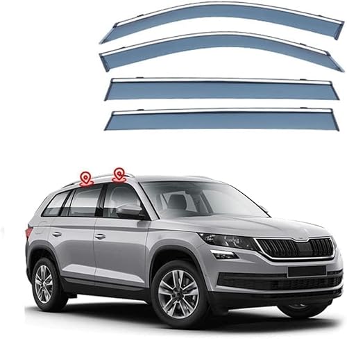 Seitenfenster-Windabweiser für Skoda Kodiaq NS7 2017-2022,Premium Regenabweisern Set,Geräuschreduzierender UV-Schut Wetterschutz Rauchabweiser Seitenfenster-Windabweiser für Skoda Kodiaq NS7 2017-2022,Premium Regenabweisern Set,Geräuschreduzierender UV-Schut Wetterschutz Rauchabweiser von ATTLGR