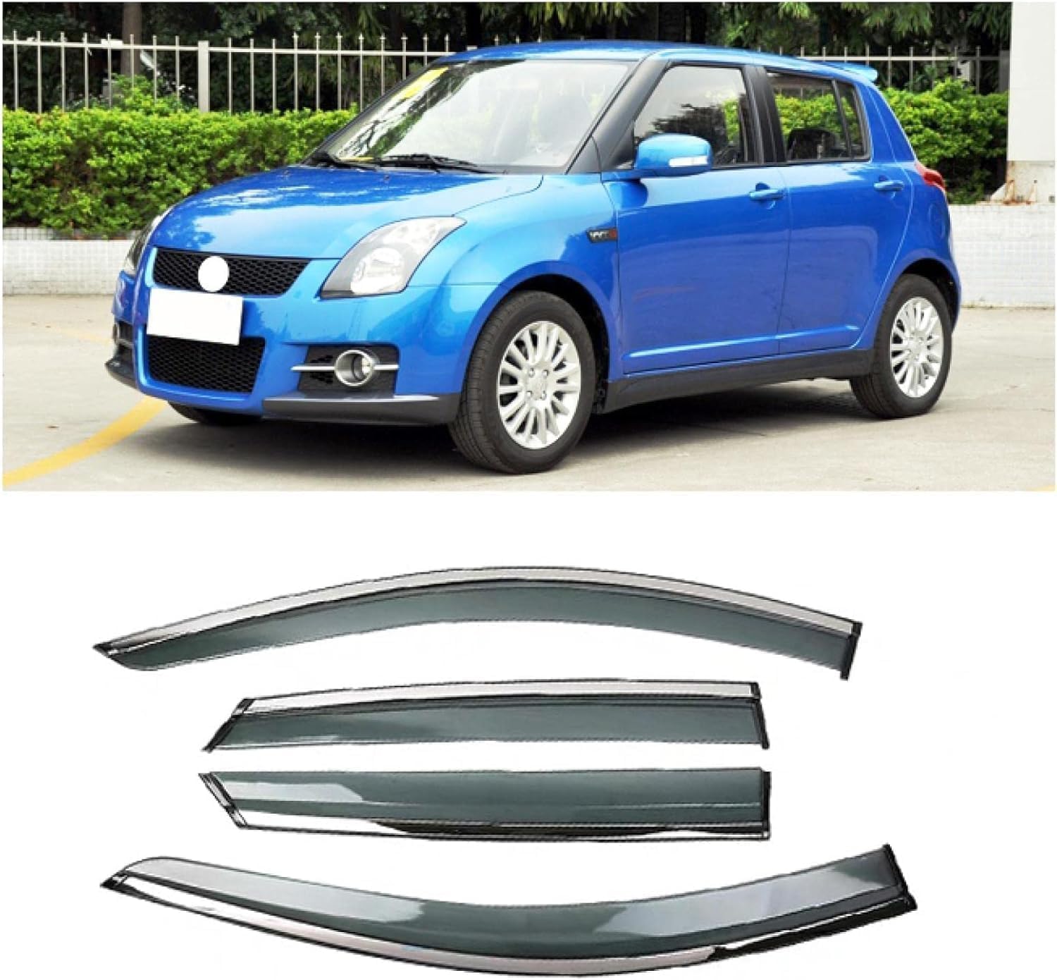 Seitenfenster-Windabweiser für Suzuki Swift 2011-2012,Premium Regenabweisern Set,Geräuschreduzierender UV-Schut Wetterschutz Rauchabweiser Seitenfenster-Windabweiser für Suzuki Swift 2011-2012,Premium Regenabweisern Set,Geräuschreduzierender UV-Schut Wetterschutz Rauchabweiser von ATTLGR