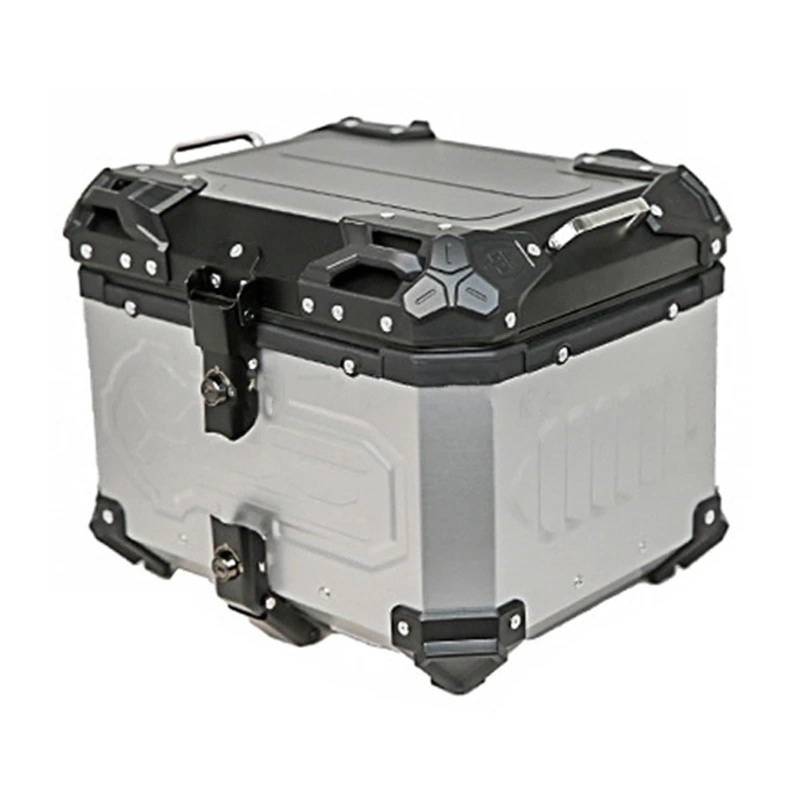 Motorrad-Hintersitzhalterung 45L CNC Aluminium Lagerung Lock Stamm Fit Für Yamaha Fit Für Honda Fit Für BMW Fit Für Suzuki hintere Gepäckträgerhalter(45L Silver) von ATUMY