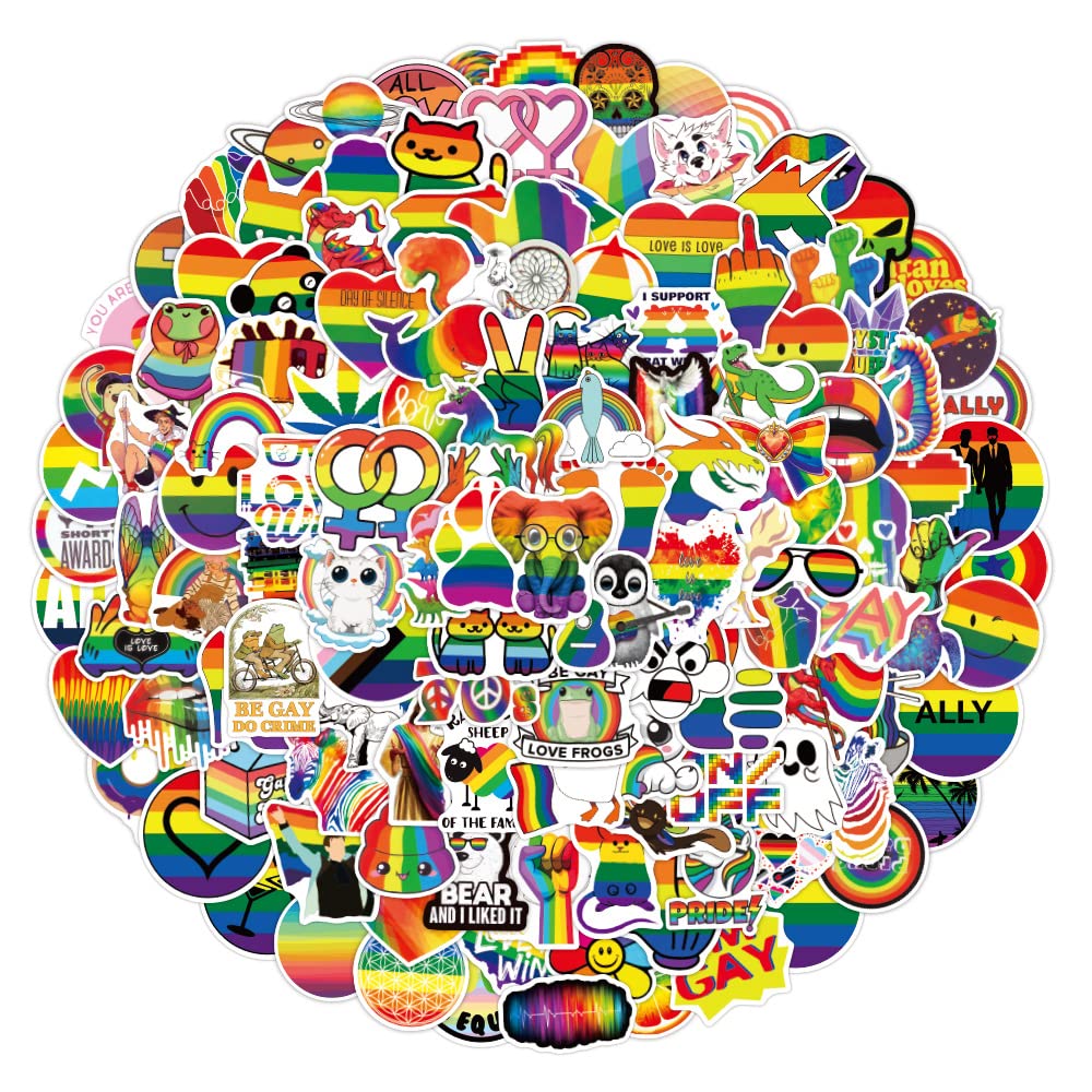 AUCEKO 200 Stück Aufkleber Pack Regenbogen Rainbow Sticker Set wasserdichte Vinyl Sticker für Laptop Kinder Autos Motorrad Fahrrad Skateboard Gepäck Koffer Computer Aufkleber Graffiti Decal von AUCEKO