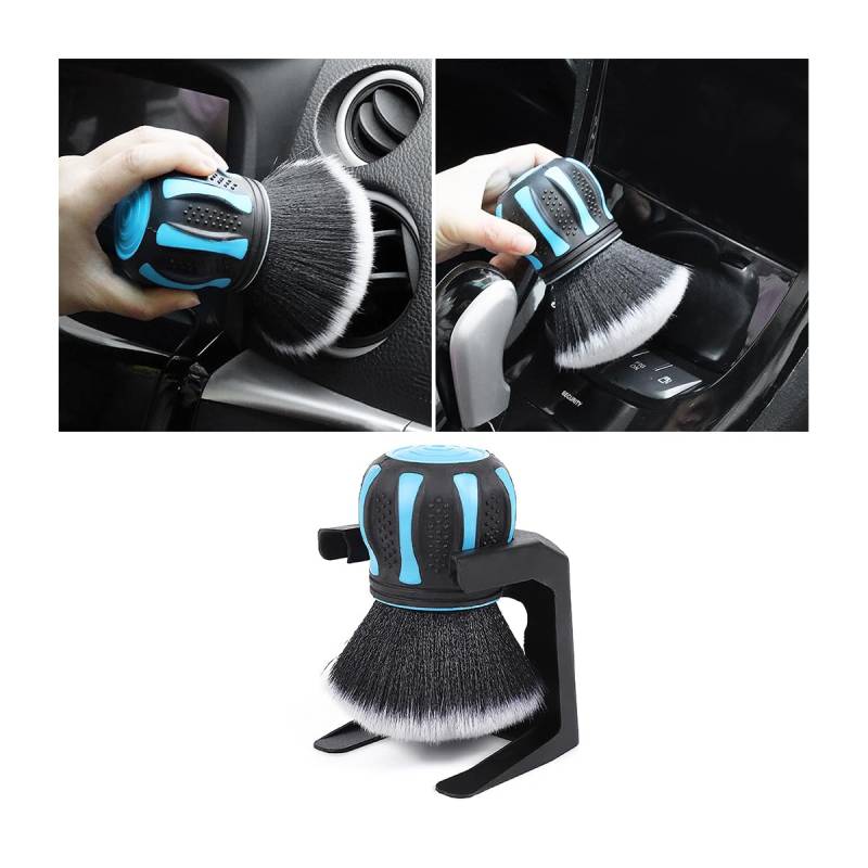 AUCELI Auto Detailing Pinsel, Ultra Soft Auto Interior Dusting Brush with Storage Rack, Car XL Synthetic Brush Cleaning Tool, Universal Covers Large Area Inside or Outside Vehicles (Blue) von AUCELI