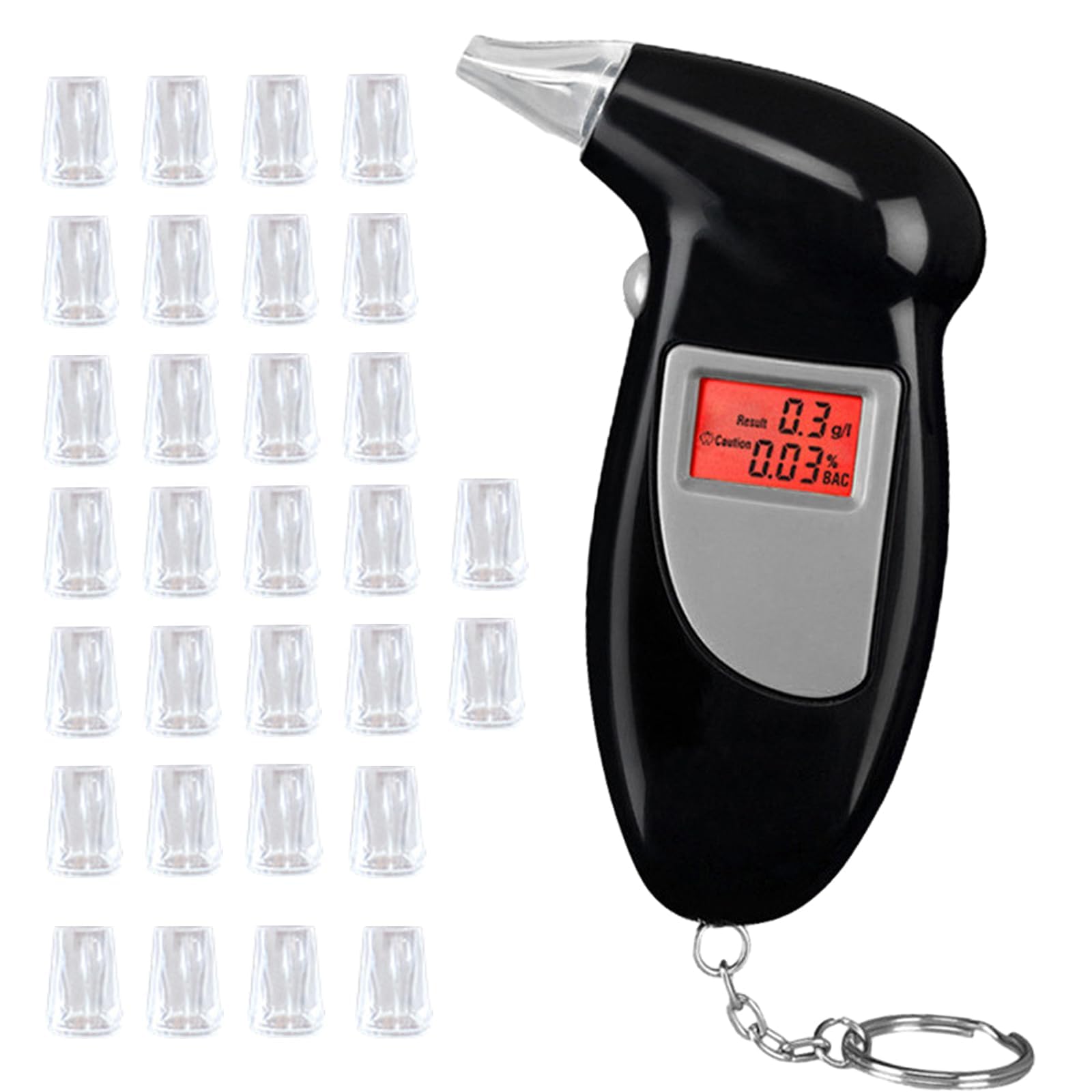 AUEJACKY Elektronischer Alkoholtester, professioneller Alkoholtester mit 30 Mundstücken, präziser Alkoholtester für die Polizei mit digitaler LCD-Anzeige, tragbarer Alkoholtester für den Heimgebrauch AUEJACKY Elektronischer Alkoholtester, professioneller Alkoholtester mit 30 Mundstücken, präziser Alkoholtester für die Polizei mit digitaler LCD-Anzeige, tragbarer Alkoholtester für den Heimgebrauch von AUEJACKY