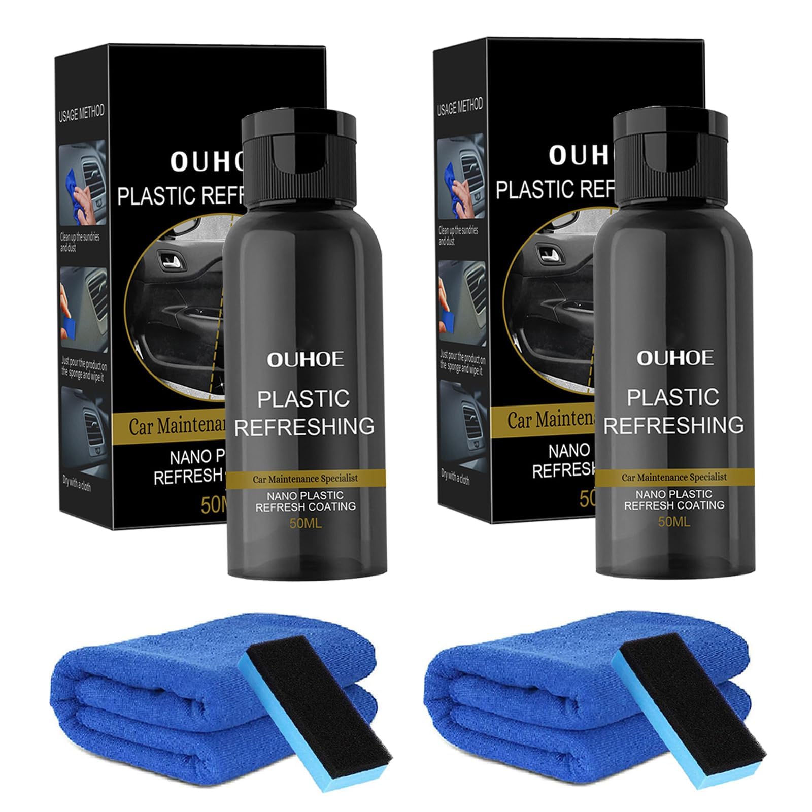Reparaturmittel für Autokunststoffe, 2 Stück 50ml Revitalisierendes Beschichtungsmittel für Kunststoffe, Plastic Revitalizing Coating Agent, Auto Kunststoffteile Runderneuerungsmittel Reparaturmittel für Autokunststoffe, 2 Stück 50ml Revitalisierendes Beschichtungsmittel für Kunststoffe, Plastic Revitalizing Coating Agent, Auto Kunststoffteile Runderneuerungsmittel von AUEJACKY