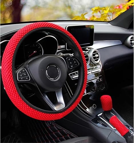 Lenkradhüllen 1 Stück/2 Stück 37–39 cm Universal-Lenkradabdeckung Verschleißfeste rutschfeste Getriebeabdeckung Handbremsabdeckung Autoteile Auto Lenkradabdeckung(17) von AUGUST SNOW