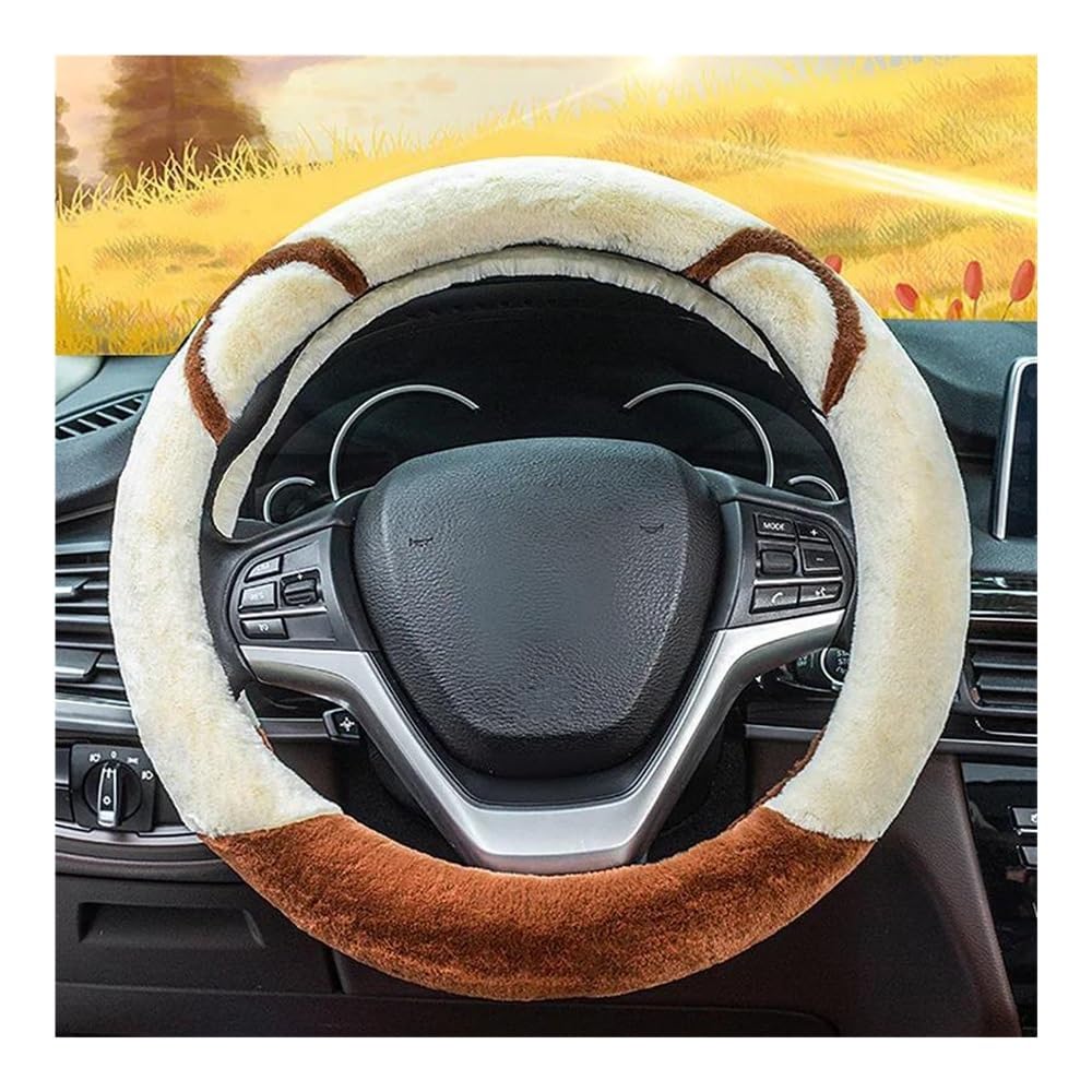Lenkradhüllen Cartoon Plüsch Panda Form Auto Lenkrad Abdeckung Winter Anti-Lippfisch Kaninchen rutschfeste Griff Abdeckung Hält Warm Im Winter Auto Lenkradabdeckung(1 UK) von AUGUST SNOW