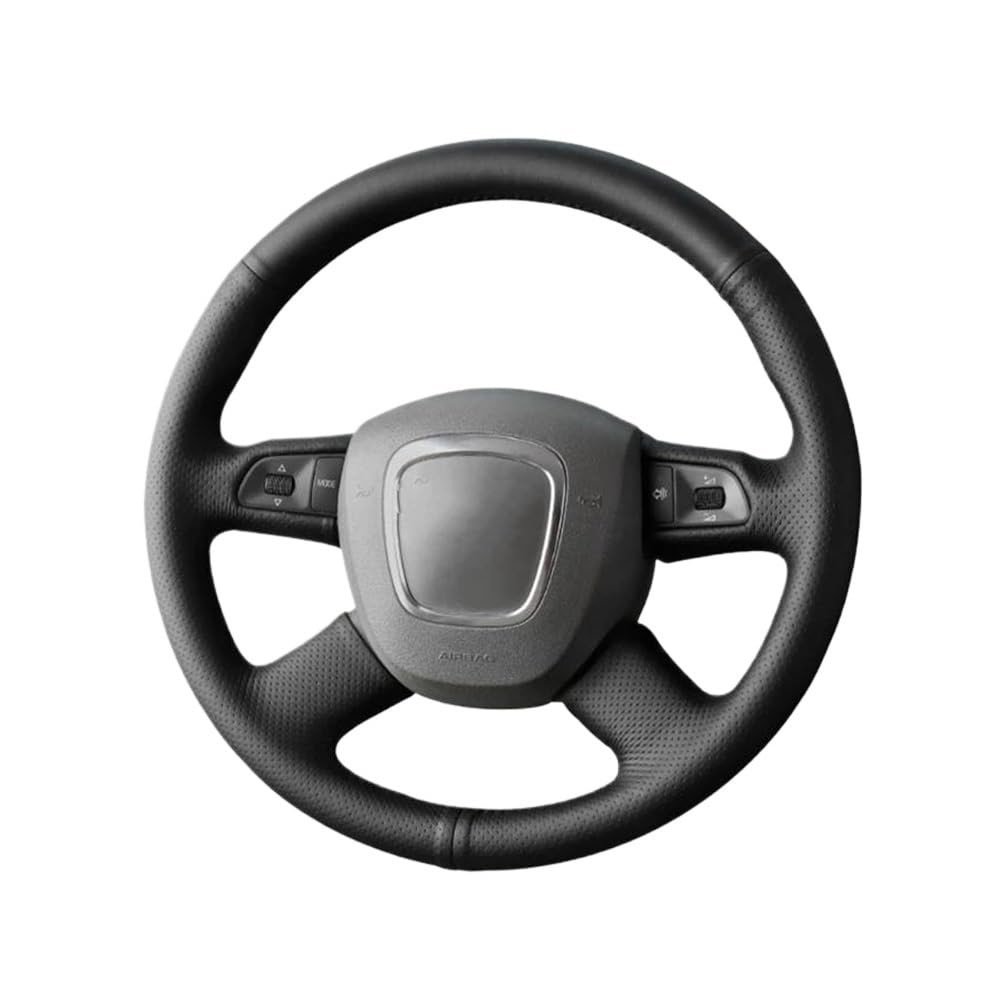 Lenkradhüllen DIY Künstliches Leder Schwarz Für A3 8P Sportback A4 B8 Avant A5 8T A6 C6 A8 D3 Q5 8R Q7 Atmungsaktive Auto Lenkrad Abdeckung Auto Lenkradabdeckung(Red Thread) von AUGUST SNOW