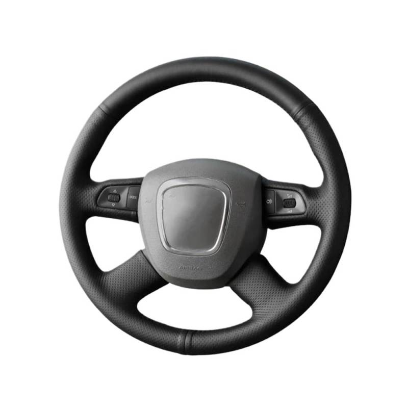 Lenkradhüllen DIY Künstliches Leder Schwarz Für A3 8P Sportback A4 B8 Avant A5 8T A6 C6 A8 D3 Q5 8R Q7 Atmungsaktive Auto Lenkrad Abdeckung Auto Lenkradabdeckung(Red Thread) von AUGUST SNOW