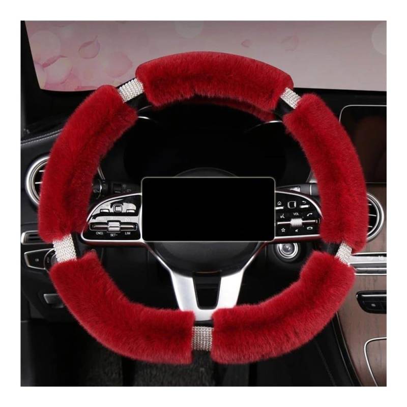 Lenkradhüllen Flauschige Lenkradabdeckung Mit Glitzernden Strasssteinen Diamantfell Pelzige Auto-Lenkradabdeckungen Universell 38 cm Auto Lenkradabdeckung(5,D Shape) von AUGUST SNOW