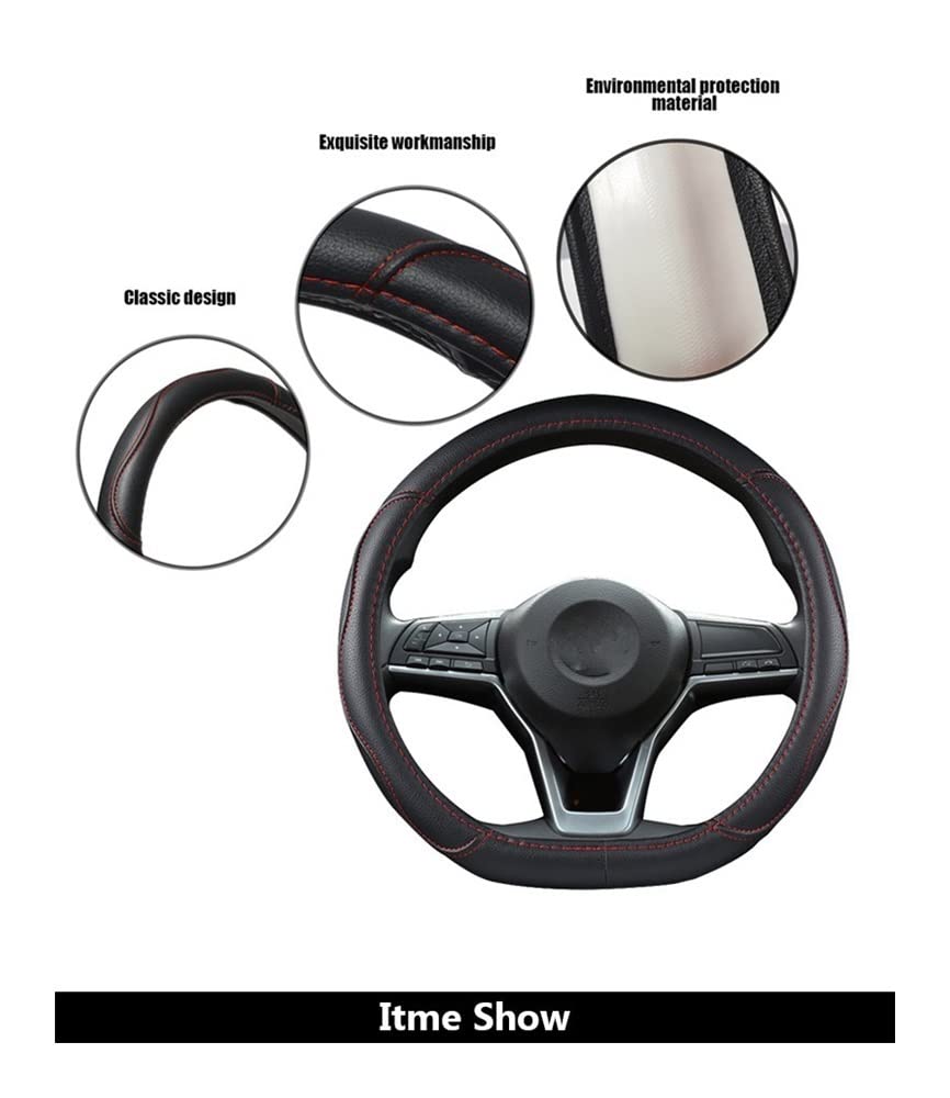 Lenkradhüllen Für for Rogue for Rogue Sport 2016 2017 2018 2019 2020 D-Form-Lenkradabdeckung Aus PU-Leder Für X-Trail 2017-2020 Car Styling Auto Lenkradabdeckung(1 UK) von AUGUST SNOW