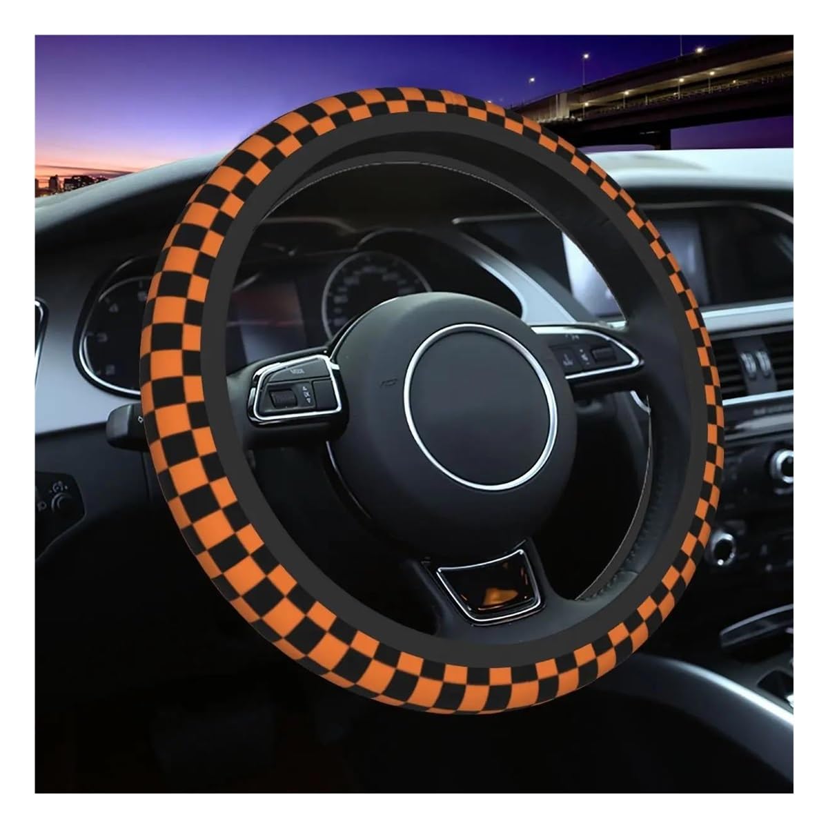 Lenkradhüllen Lenkradbezug Für Tartan-Lenkradschutz Universell 37–38 cm Autozubehör Auto Lenkradabdeckung(6) von AUGUST SNOW