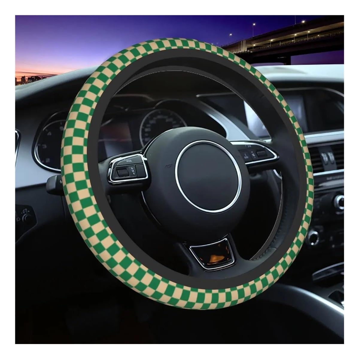 Lenkradhüllen Lenkradbezug Für Tartan-Lenkradschutz Universell 37–38 cm Autozubehör Auto Lenkradabdeckung(9) von AUGUST SNOW