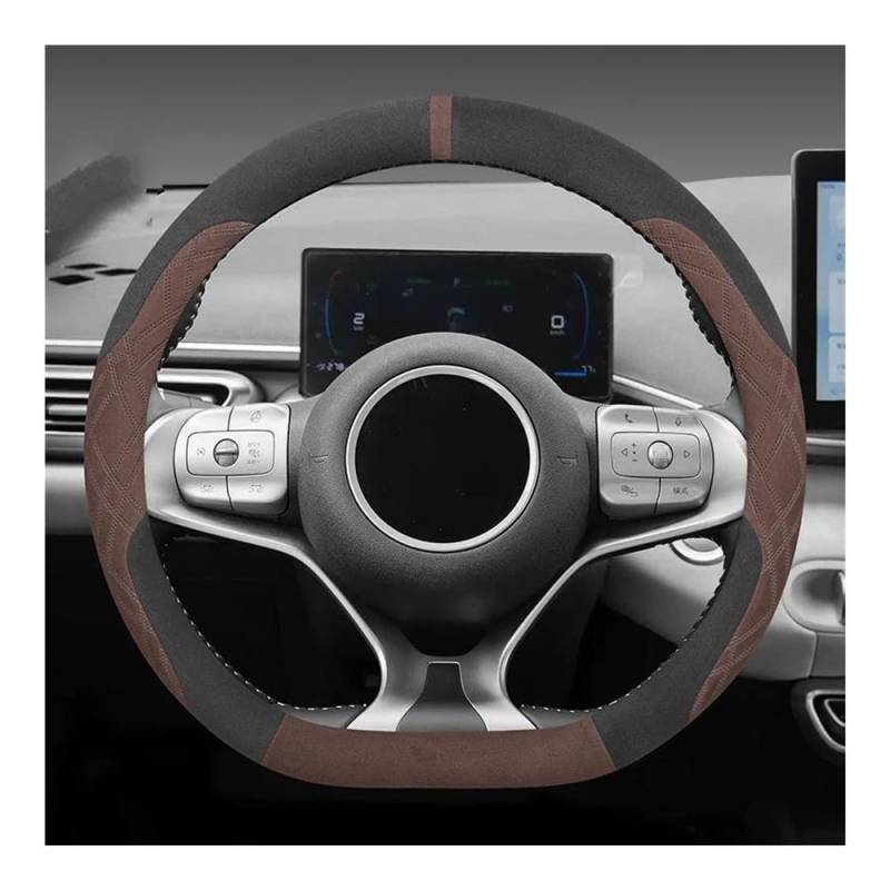 Lenkradhüllen Wildleder Leder Abdeckung Für Auto Lenkrad D-förmigen Sport Auto Lenkradabdeckung(11 Star Yellow) von AUGUST SNOW