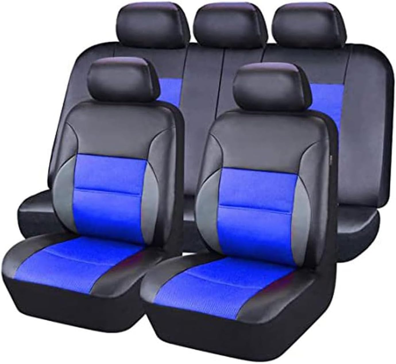 Auto Leder Sitzbezüge Sets für Opel Antara 2008-2025, Vorne und Hinten Sitzbezügesets Allwetter Atmungsaktiv Wasserdichtes Verschleißfest Zubehör,Black Blue Auto Leder Sitzbezüge Sets für Opel Antara 2008-2025, Vorne und Hinten Sitzbezügesets Allwetter Atmungsaktiv Wasserdichtes Verschleißfest Zubehör,Black Blue von AUHOAZ