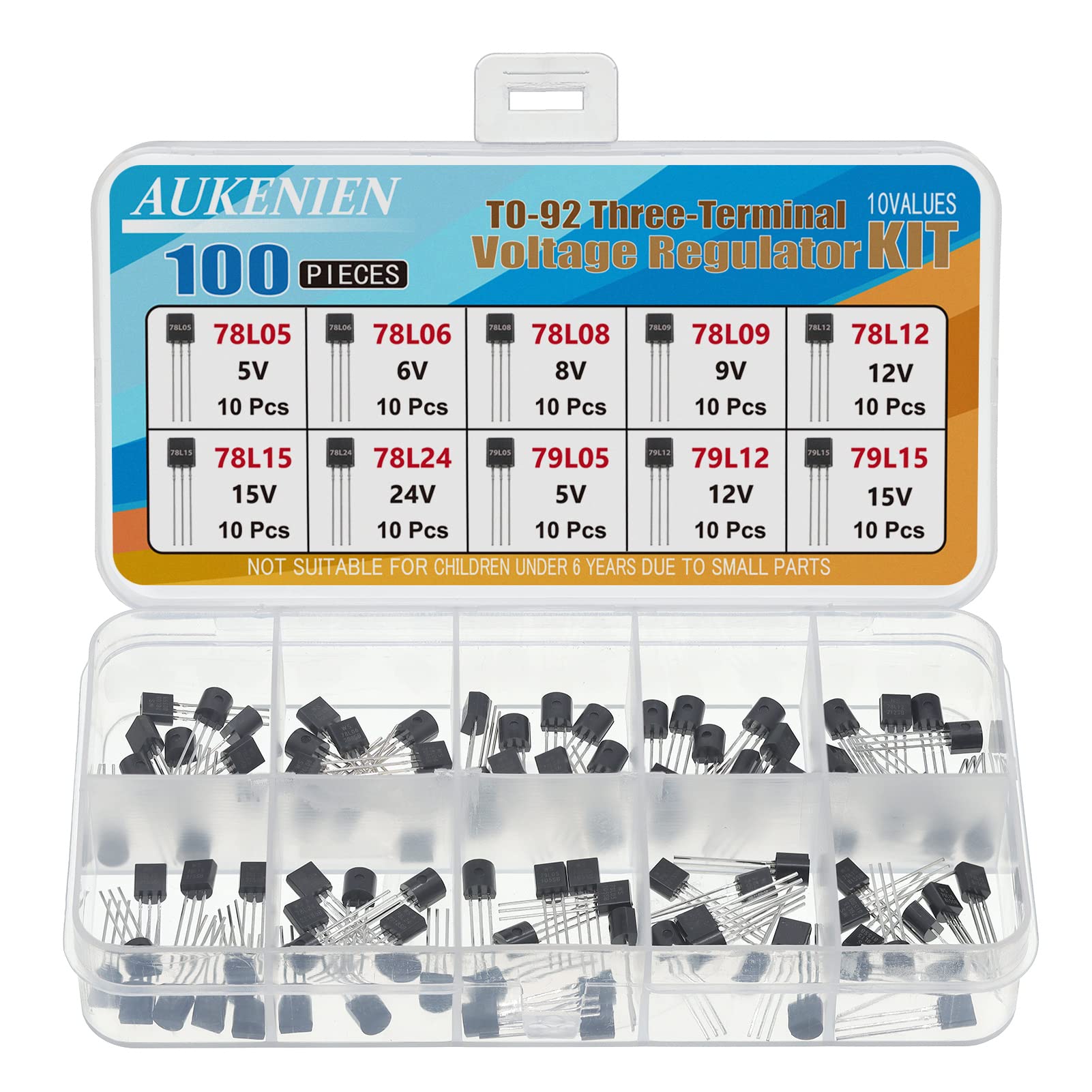 AUKENIEN 10 Werte 100 Stück 78L05 78L06 78L08 78L09 78L12 78L15 78L24 79L05 79L12 79L15 TO-92 Spannungsregler mit Drei Anschlüssen Sortiment Set Transistor Kit AUKENIEN 10 Werte 100 Stück 78L05 78L06 78L08 78L09 78L12 78L15 78L24 79L05 79L12 79L15 TO-92 Spannungsregler mit Drei Anschlüssen Sortiment Set Transistor Kit von AUKENIEN