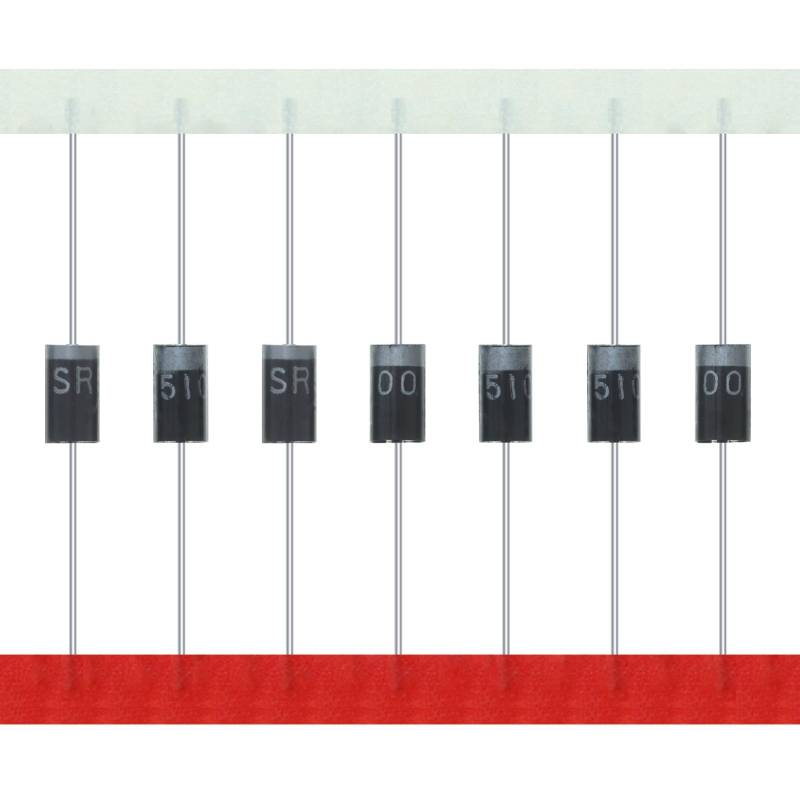 AUKENIEN SR5100 SB5100 Schottky Barrier Gleichrichter Diode 5A 100V DO-27 Axial Dioden 5 Ampere 100 Volt (Packung mit 20 Stück) von AUKENIEN