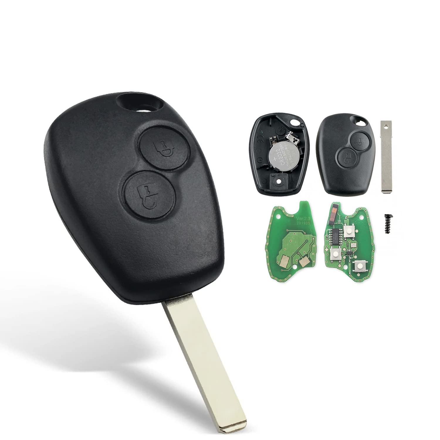 AULESSE 2 Tasten Autoschlüssel Gehäuse Fernbedienung 433 MHz PCF7947 Chip Auto Schlüsselgehäuse für Ren-Ault Kangoo II Clio III Duster Modus Twingo Dacia Logan AULESSE 2 Tasten Autoschlüssel Gehäuse Fernbedienung 433 MHz PCF7947 Chip Auto Schlüsselgehäuse für Ren-Ault Kangoo II Clio III Duster Modus Twingo Dacia Logan von AULESSE