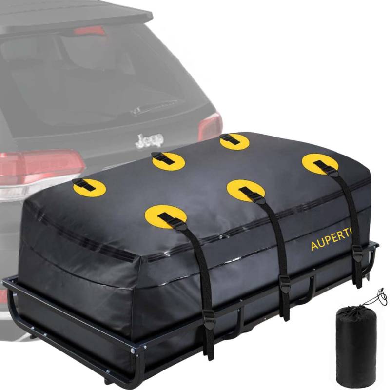 566 Liter Auto Dachbox, 20.5 Kubikfuß Faltbare Heckbox Gepäckträgertasche Auto Aufbewahrungsbox Wasserdicht Transporttasche für Reisen und Gepäcktransport von AUPERTO