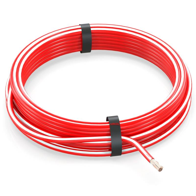 AUPROTEC 5m Fahrzeugleitung 4,0 mm² FLRY-B Auto Kabel als Ring Farbe rot-weiß von AUPROTEC