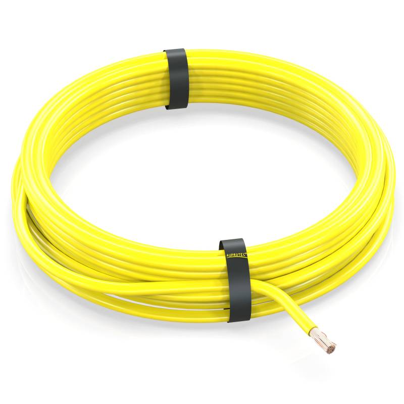 AUPROTEC 10m Fahrzeugleitung 6,0 mm² FLRY-B Auto Kabel als Ring Farbe gelb von AUPROTEC