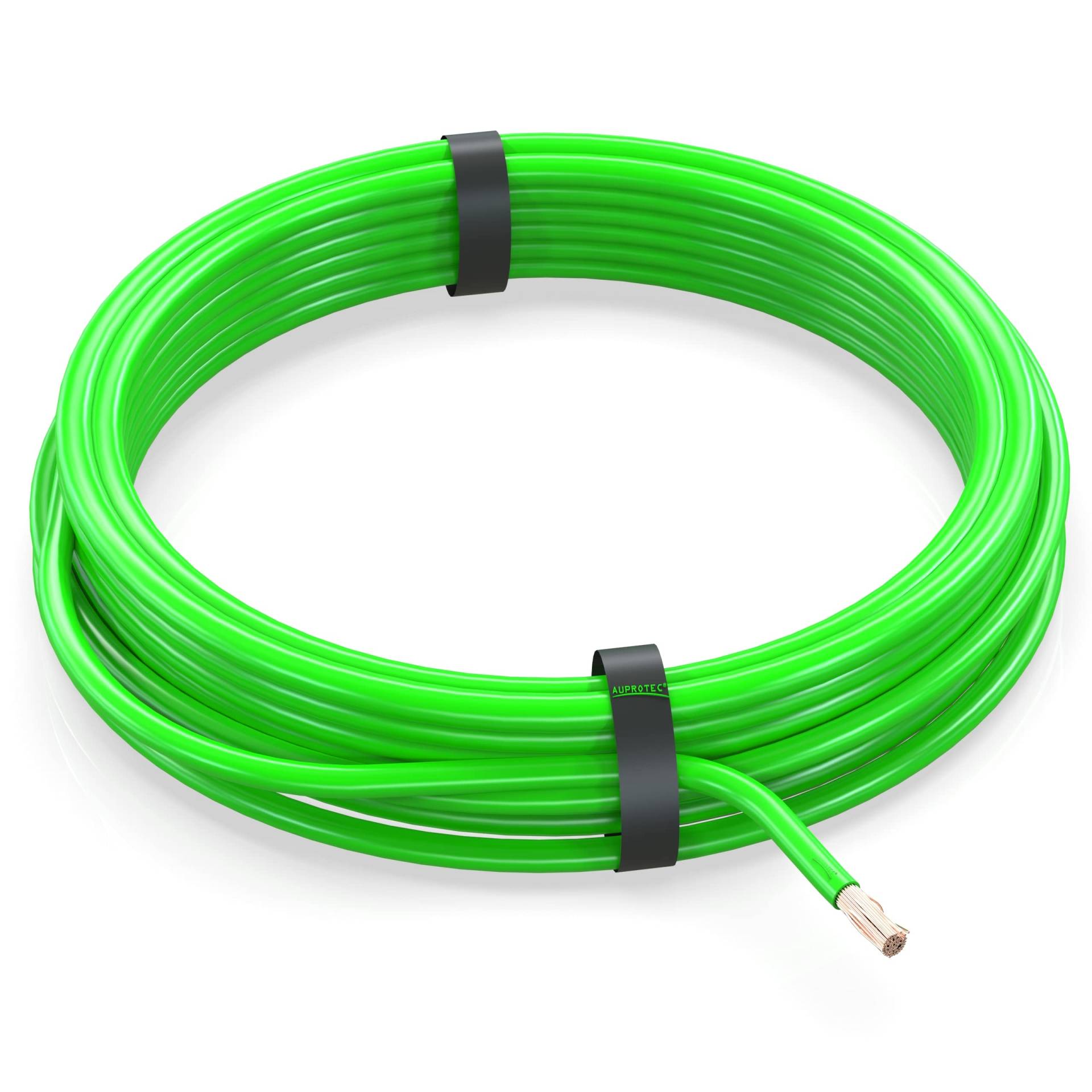 AUPROTEC 10m Fahrzeugleitung 6,0 mm² FLRY-B Auto Kabel als Ring Farbe grün von AUPROTEC