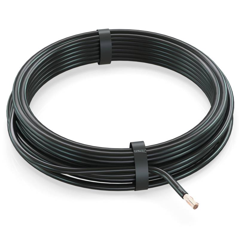 AUPROTEC 10m Fahrzeugleitung 6,0 mm² FLRY-B Auto Kabel als Ring Farbe schwarz von AUPROTEC