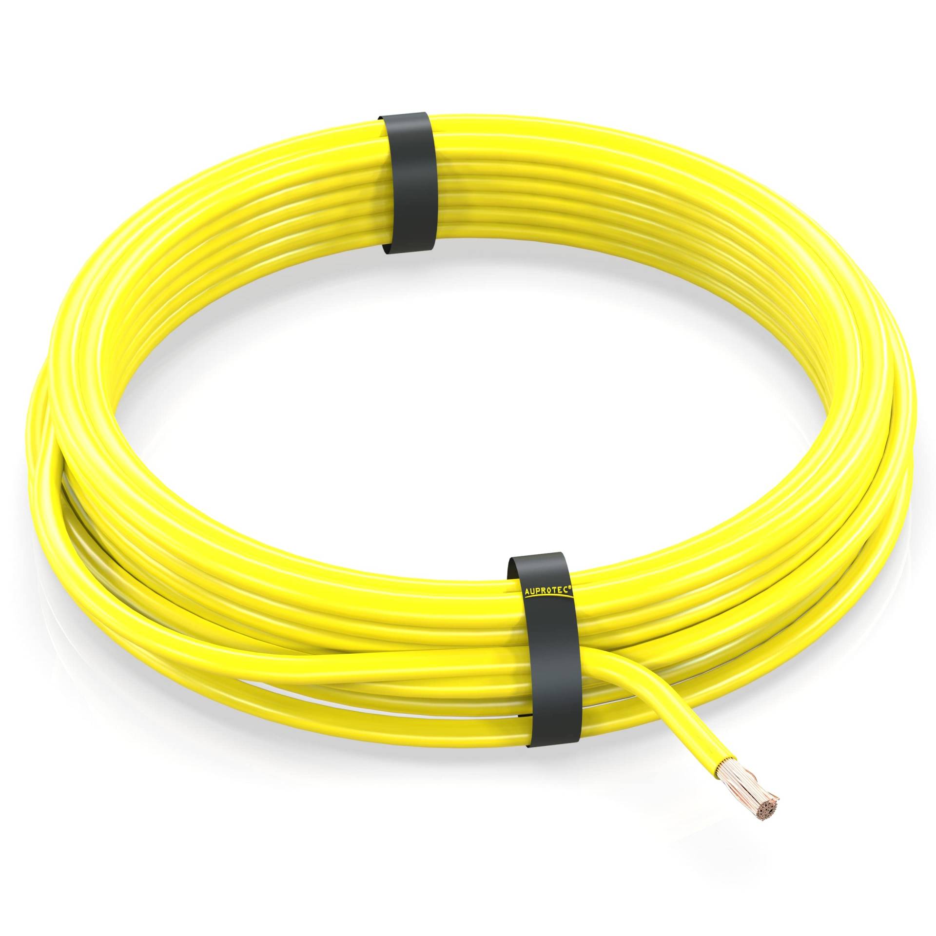 AUPROTEC 5m Fahrzeugleitung 6,0 mm² FLRY-B Auto Kabel als Ring Farbe gelb von AUPROTEC