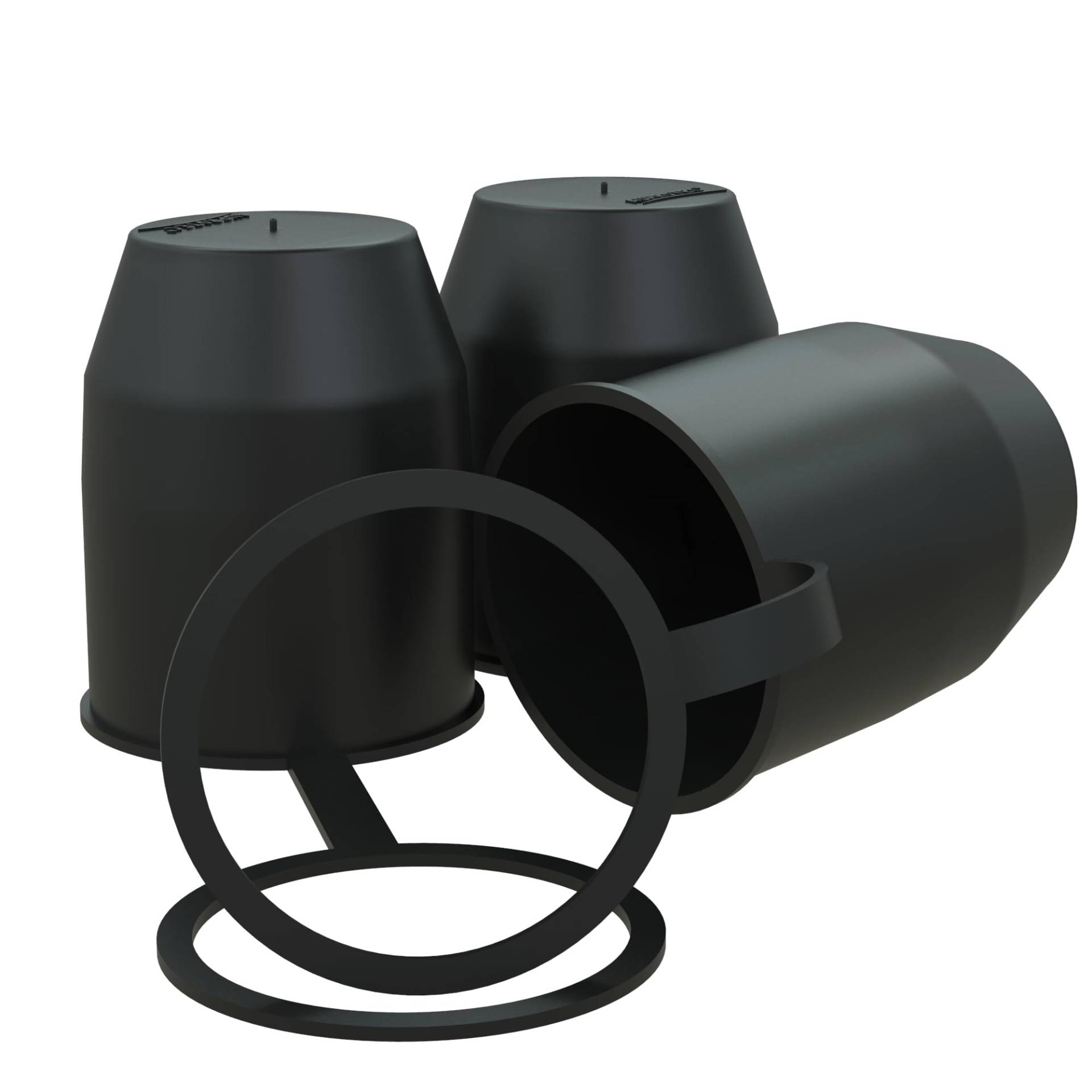 AUPROTEC Schutzkappe Anhängerkupplung mit Sicherungsring Kugelschutzkappe Abdeckkappe mit Schlaufe für Auto Kugelkopf-Kupplung schwarz 3er-Set von AUPROTEC