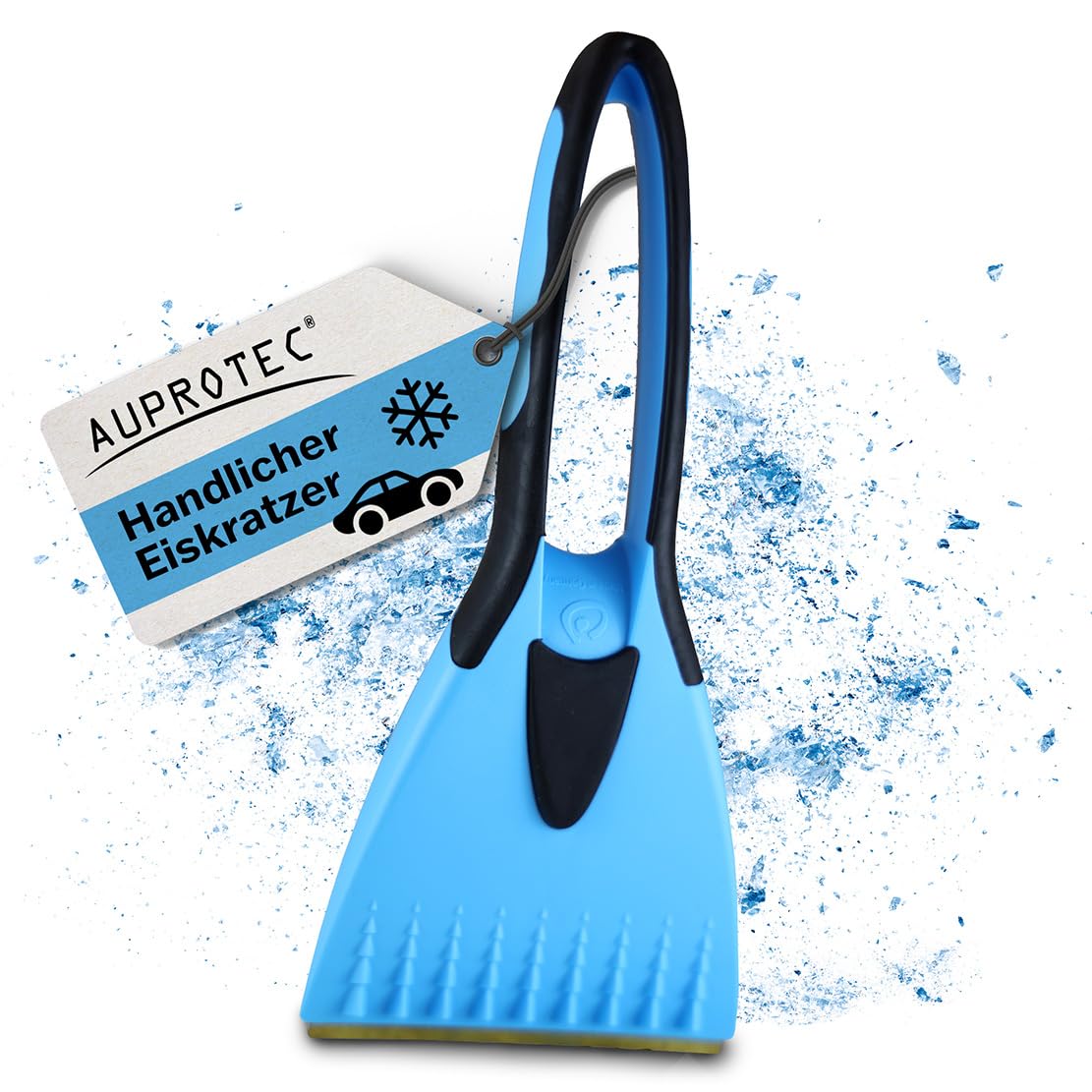 AUPROTEC Eiskratzer Messing – 2K / Eiskratzer Auto Messingklinge & Rutschfester Softgriff/Scheibenkratzer Auto/Schneekratzer Auto/Scheibenkratzer Winter/Eisschaber Auto - Blau von AUPROTEC