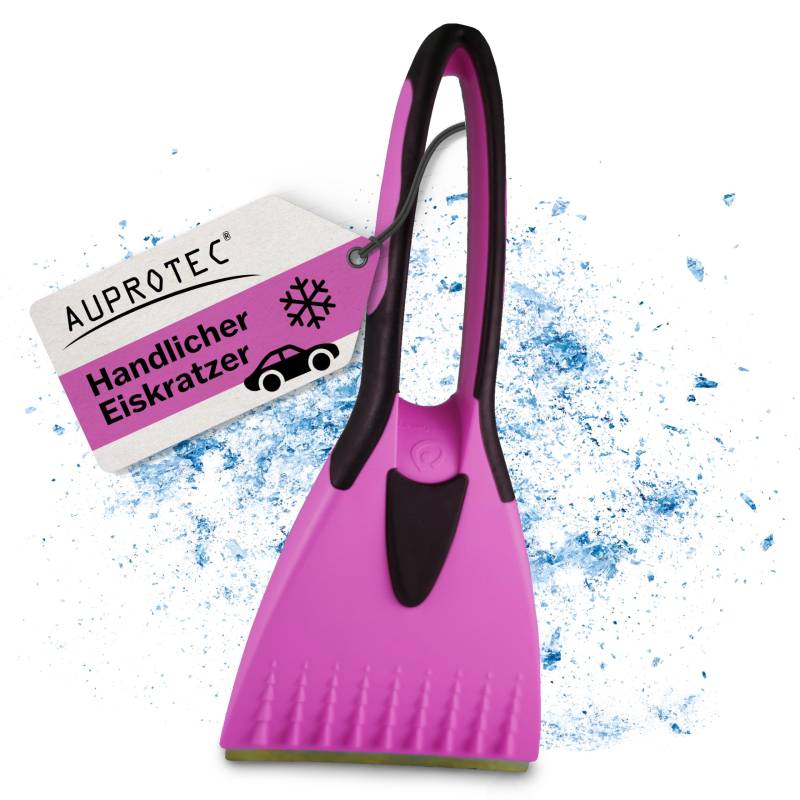 AUPROTEC Eiskratzer Messing – 2K / Eiskratzer Auto Messingklinge & Rutschfester Softgriff/Scheibenkratzer Auto/Schneekratzer Auto/Scheibenkratzer Winter/Eisschaber Auto - Pink von AUPROTEC