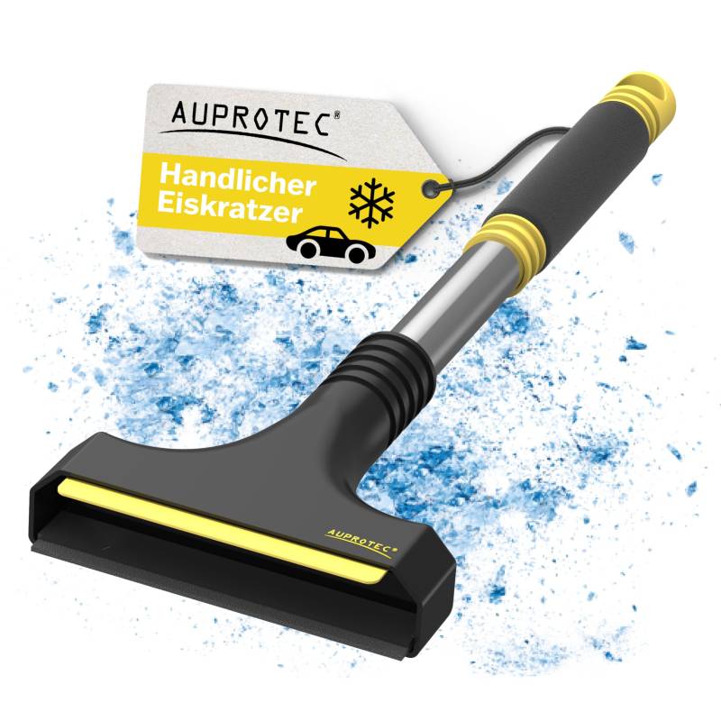 AUPROTEC Eiskratzer mit Gummilippe – A 12 / Eiskratzer Auto mit rutschfestem Softgriff/Scheibenkratzer Auto/Schneekratzer Auto/Scheibenkratzer Winter/Eisschaber Auto – schwarz-gelb von AUPROTEC