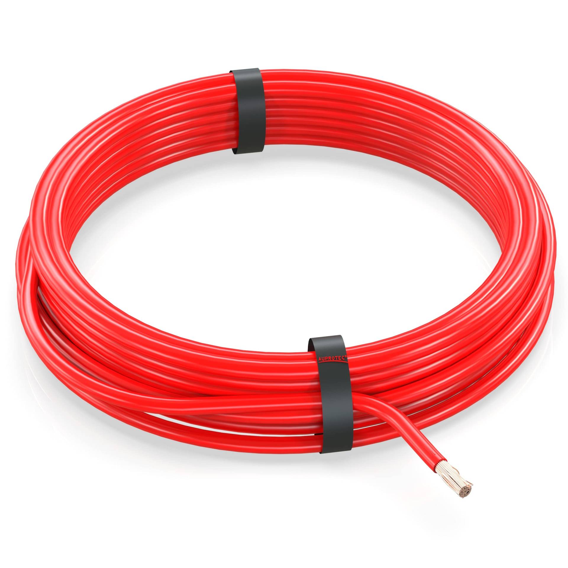 AUPROTEC 10m Fahrzeugleitung 6,0 mm² FLRY-B Auto Kabel als Ring Farbe rot von AUPROTEC