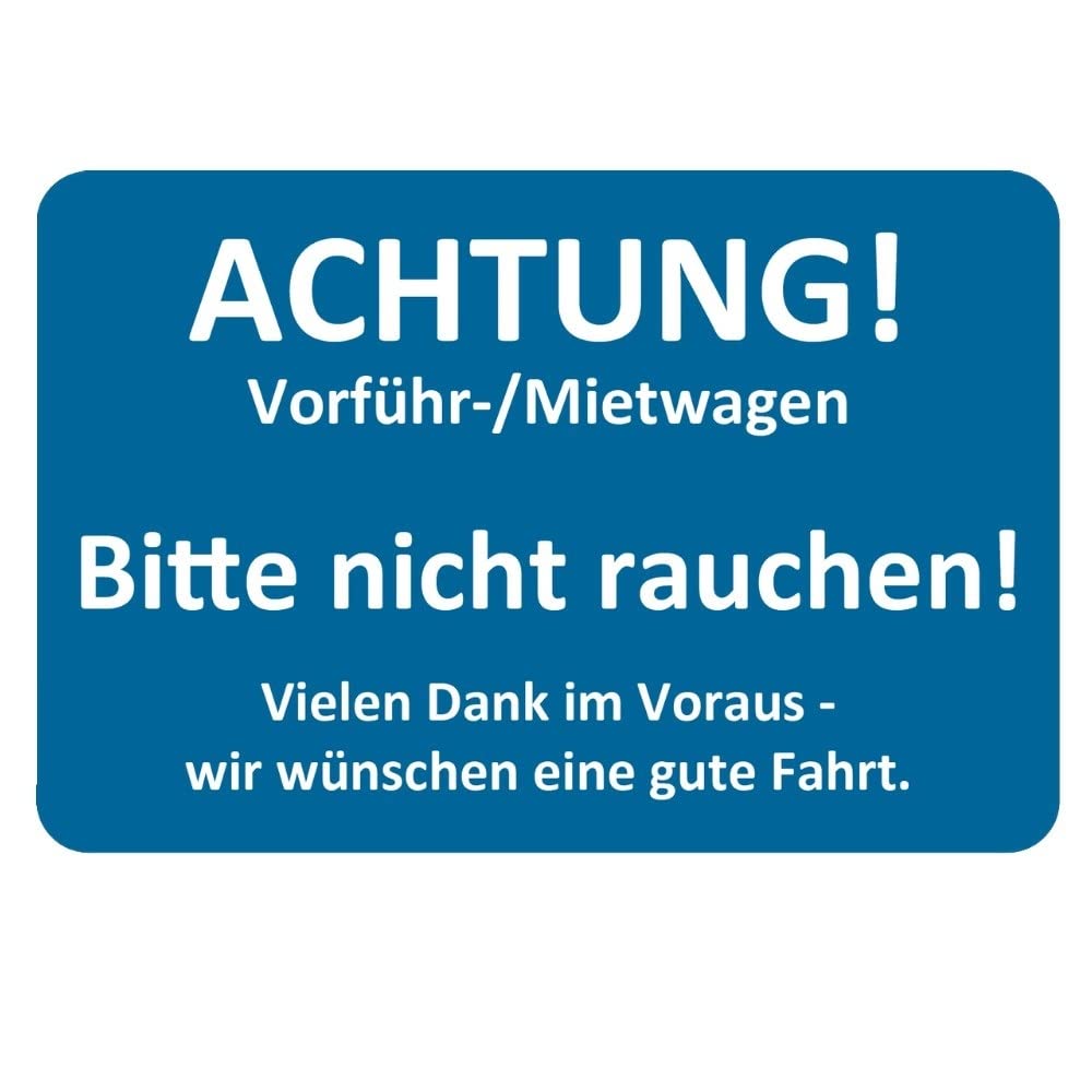 AUPROTEC Kundendienst Aufkleber Werkstatt Serviceaufkleber Auswahl: 10 Stück, Bitte Nicht Rauchen von AUPROTEC