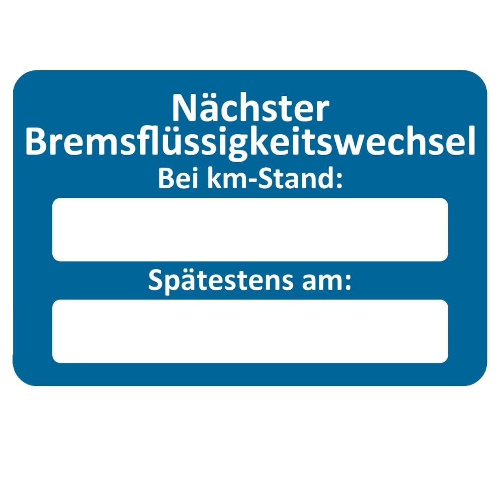 AUPROTEC Kundendienst Aufkleber Werkstatt Serviceaufkleber Auswahl: 100 Stück, Nächster Bremsflüssigkeitswechsel AUPROTEC Kundendienst Aufkleber Werkstatt Serviceaufkleber Auswahl: 100 Stück, Nächster Bremsflüssigkeitswechsel von AUPROTEC