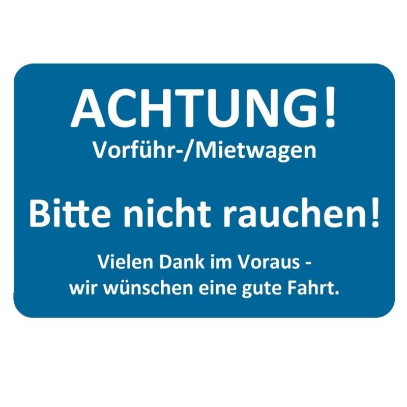 AUPROTEC Kundendienst Aufkleber Werkstatt Serviceaufkleber Auswahl: 250 Stück, Bitte Nicht Rauchen von AUPROTEC