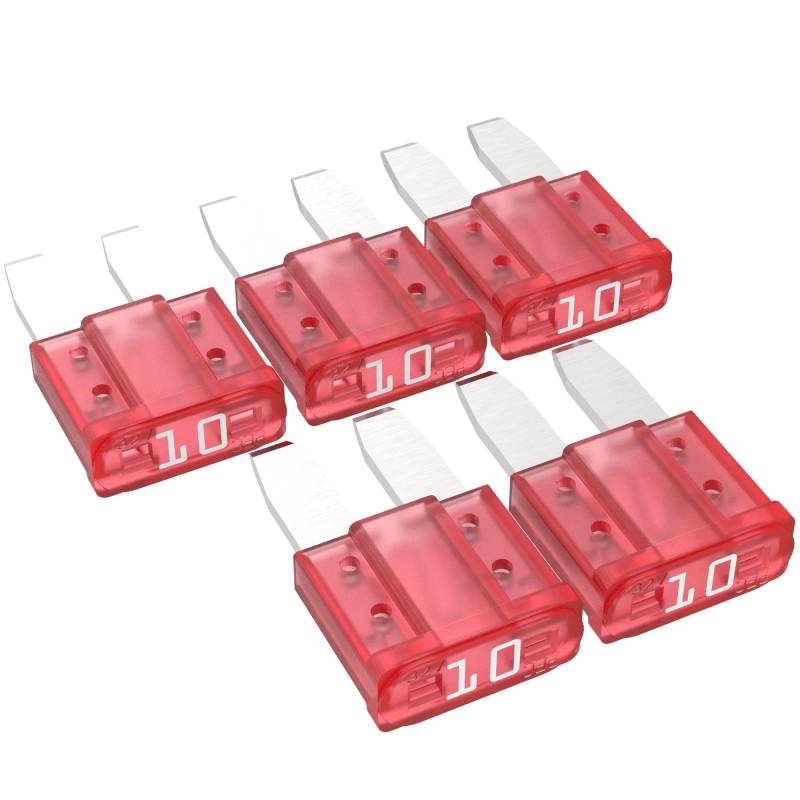 AUPROTEC Micro 2 Kfz Sicherungen Flachstecksicherungen MikrOTO II 5A - 30A Auswahl: 10A Ampere rot, 5 Stück von AUPROTEC