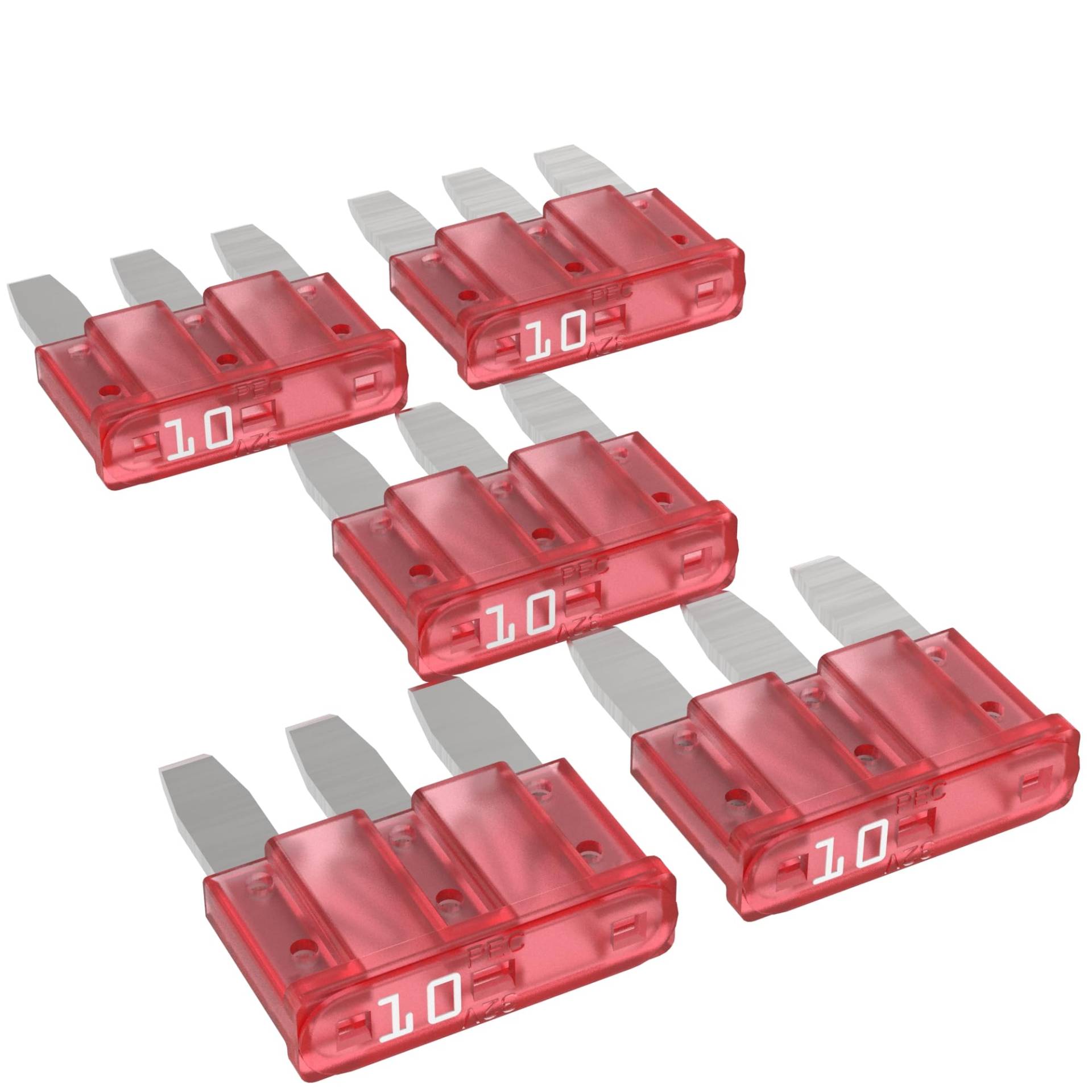 AUPROTEC Micro 3 Kfz Sicherungen Flachstecksicherungen MikrOTO III 5A - 15A Auswahl: 10A Ampere rot, 5 Stück von AUPROTEC