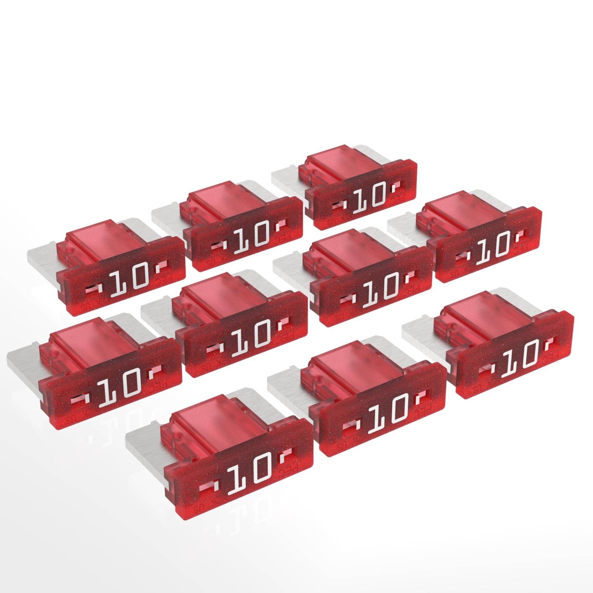 AUPROTEC Mini LP Kfz Sicherungen Flachstecksicherungen 2A - 30A Auswahl: 10A Ampere rot, 10 Stück von AUPROTEC