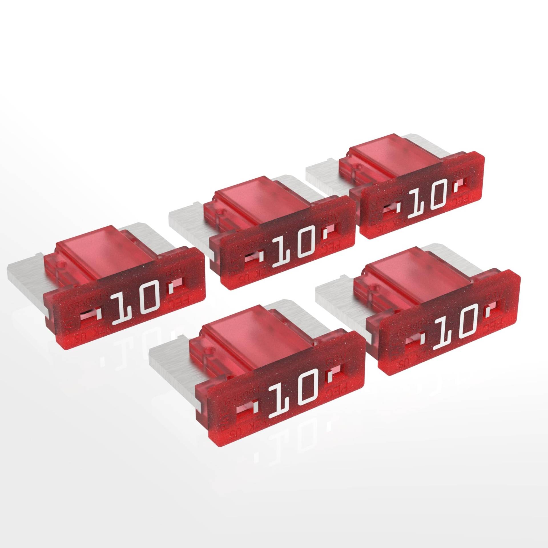 AUPROTEC Mini LP Kfz Sicherungen Flachstecksicherungen 2A - 30A Auswahl: 10A Ampere rot, 5 Stück von AUPROTEC