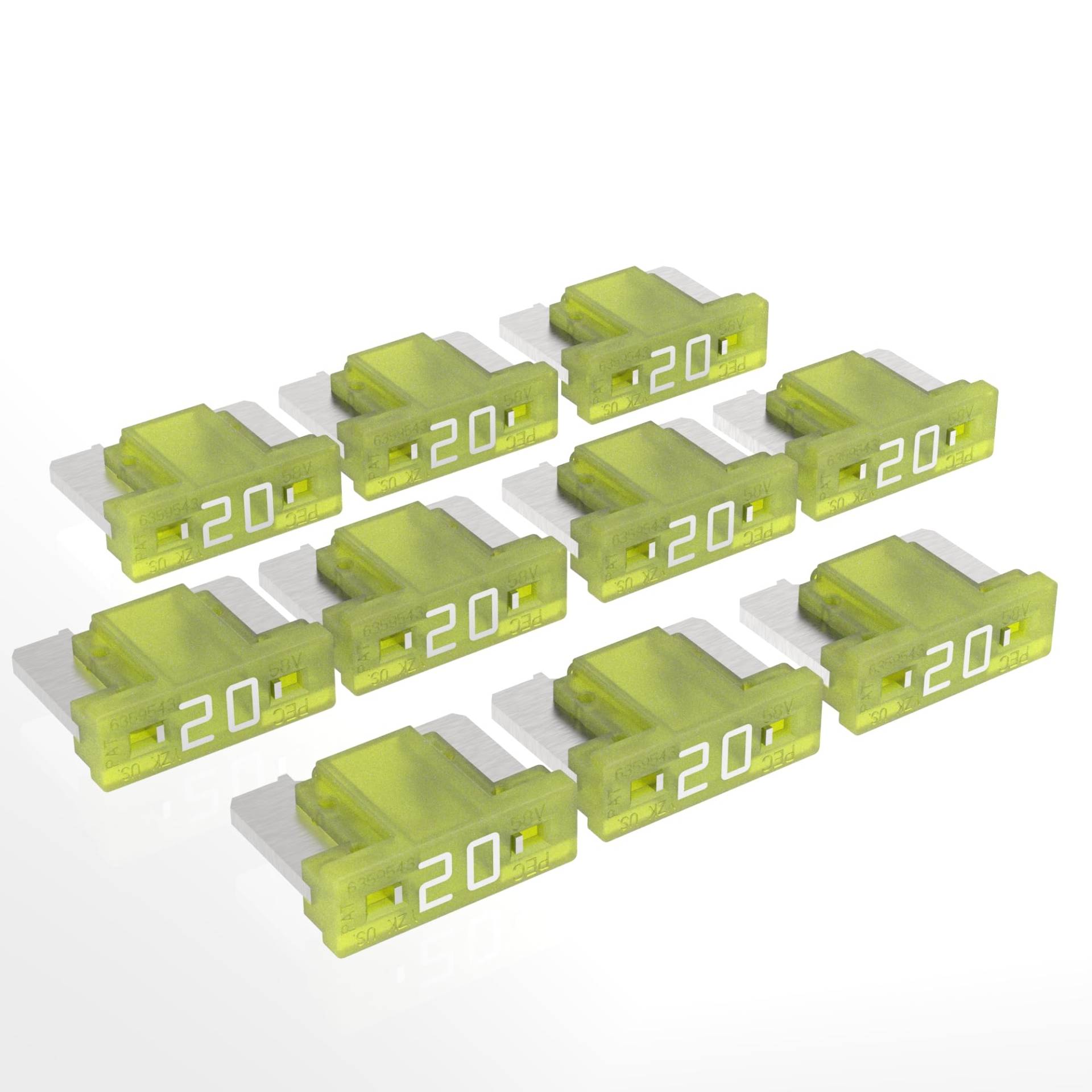 AUPROTEC Mini LP Kfz Sicherungen Flachstecksicherungen 2A - 30A Auswahl: 20A Ampere gelb, 10 Stück von AUPROTEC