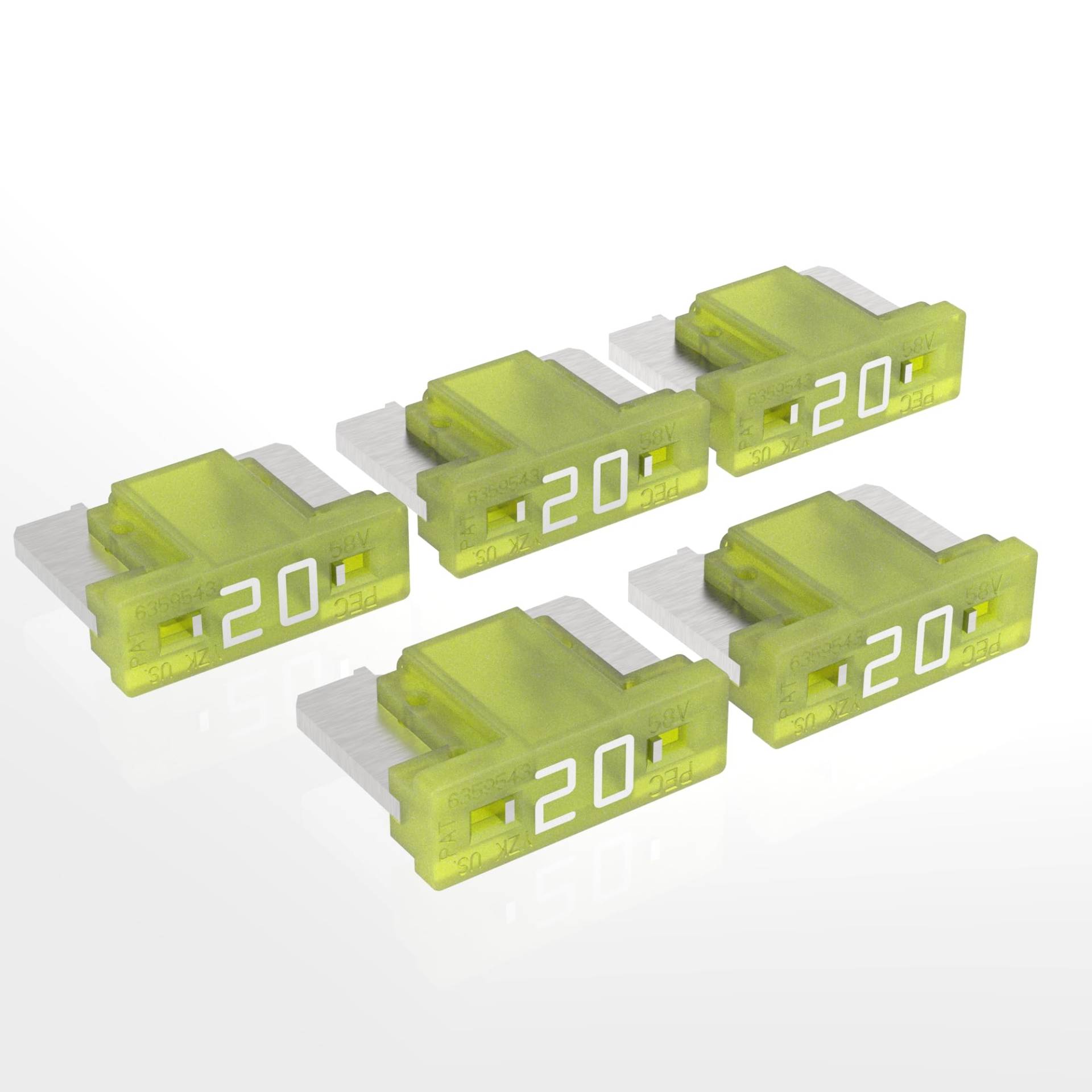 AUPROTEC Mini LP Kfz Sicherungen Flachstecksicherungen 2A - 30A Auswahl: 20A Ampere gelb, 5 Stück von AUPROTEC
