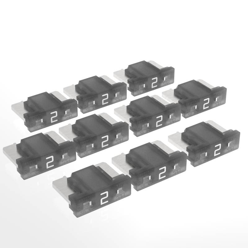 AUPROTEC Mini LP Kfz Sicherungen Flachstecksicherungen 2A - 30A Auswahl: 2A Ampere grau, 10 Stück von AUPROTEC