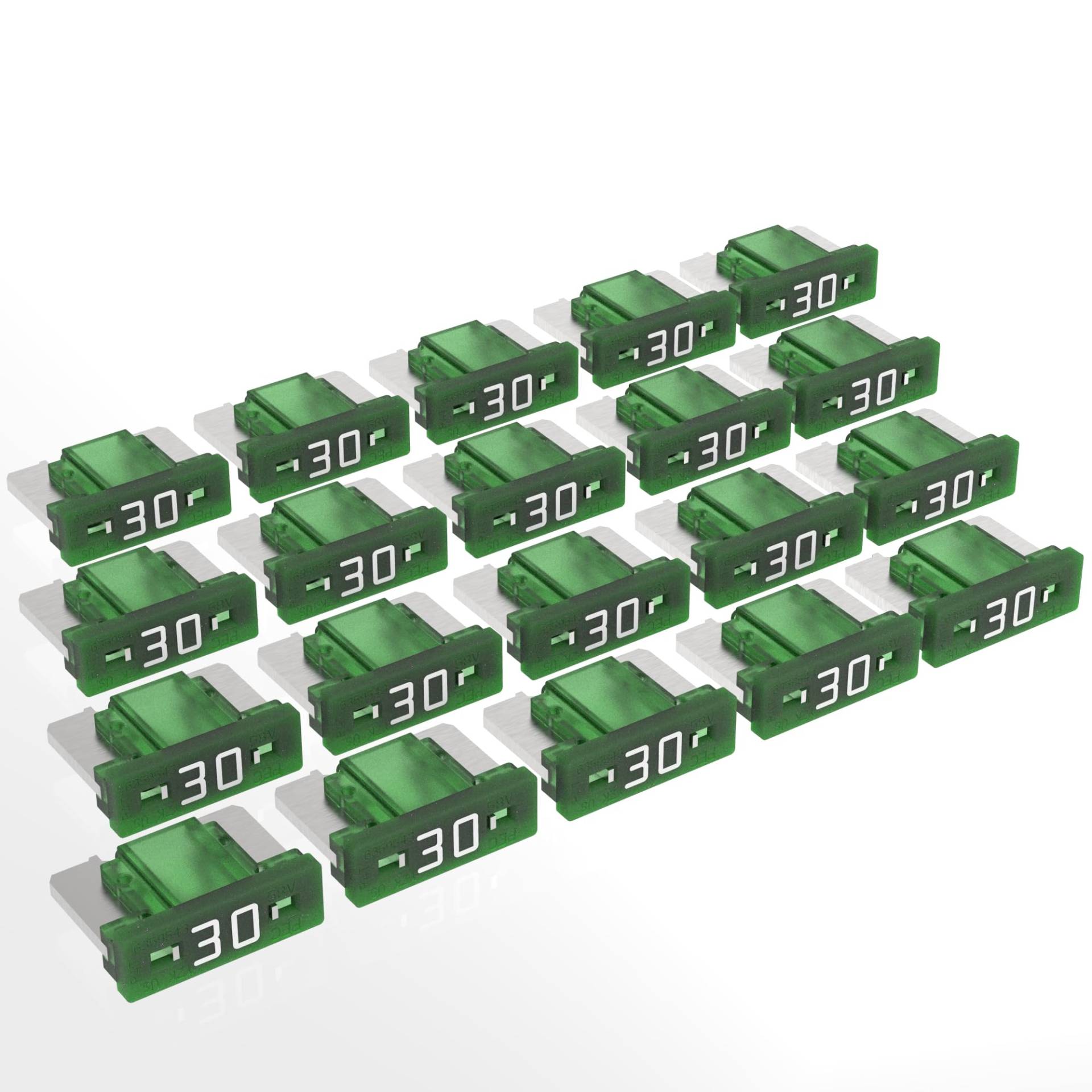 AUPROTEC Mini LP Kfz Sicherungen Flachstecksicherungen 2A - 30A Auswahl: 30A Ampere grün, 20 Stück von AUPROTEC
