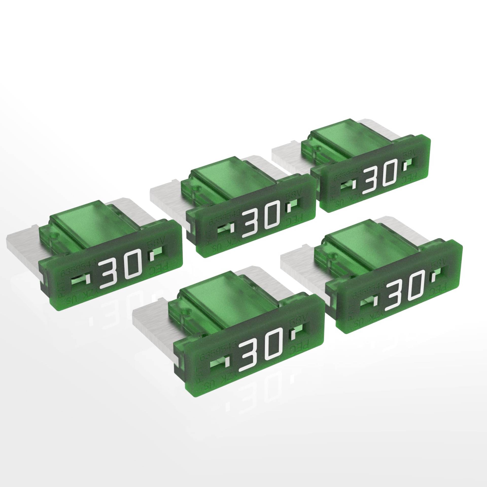 AUPROTEC Mini LP Kfz Sicherungen Flachstecksicherungen 2A - 30A Auswahl: 30A Ampere grün, 5 Stück von AUPROTEC